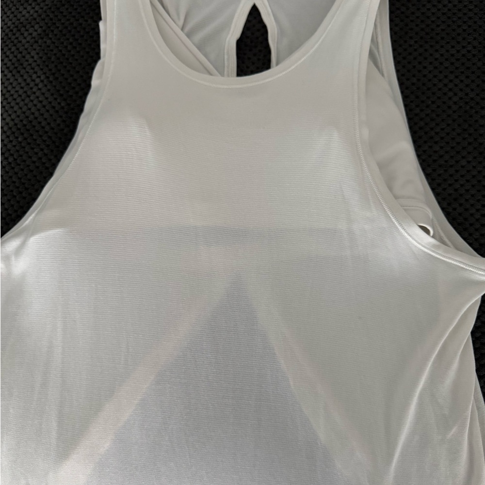 White LULULEMON  Tank Top with attached sports bra